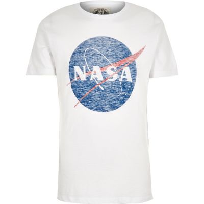 White Worn By Nasa logo print t-shirt